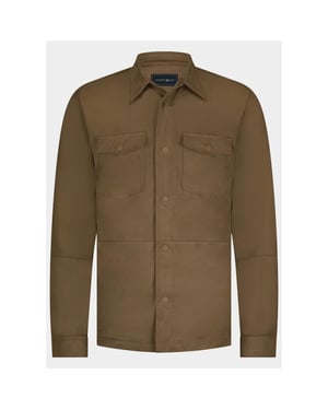 Bos Bright Blue Scotland blue overshirt riley passetta shirtjacket spe25314ri46sb/840 brown