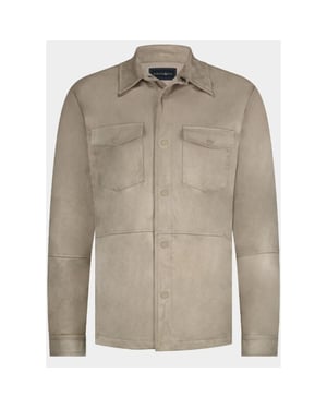 Bos Bright Blue Scotland blue overshirt riley passetta shirtjacket spe25314ri46sb/820 sand