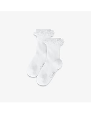 Frill Socks 2 Pack Infant Size 9-12 White Clothing