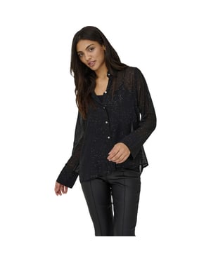 Only Onlstar life l/s grace glitter shirt wvn black/the