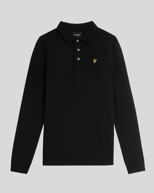 Lyle & Scott Jongens Poloshirt met Lange Mouwen van Katoen - Zwart