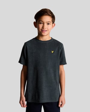 Lyle & Scott jongens badstof T-shirt - marineblauw