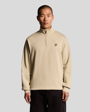 Lyle & Scott Cotton Loopback 1/4 Zip Sweatshirt - Grey