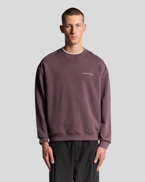 Lyle & Scott Script Brushback Fleece Sweatshirt - Red
