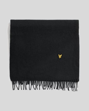Lyle & Scott Lamswol Blend Sjaal - Zwart