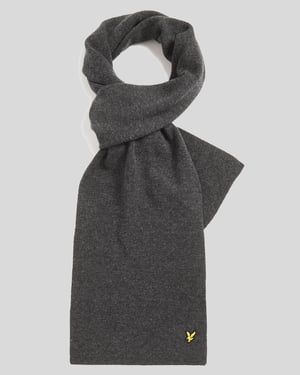 Lyle & Scott Lambswool Blend Ribbed Scarf - Grey