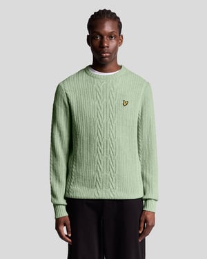 Lyle & Scott Ribbed Cable Knit Jumper - Blue
