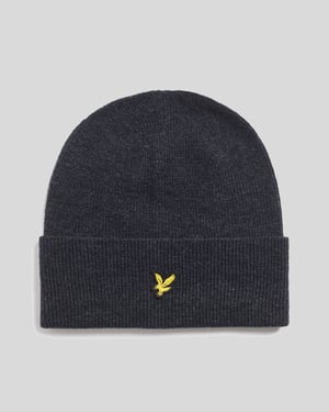 Lyle & Scott Lamswol Blend Beanie - Marineblauw
