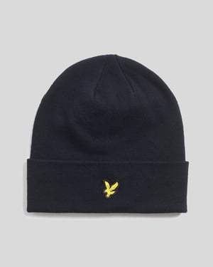 Lyle & Scott Merinowolmix Beanie - Marineblauw