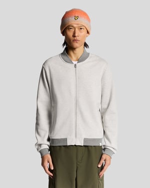 Lyle & Scott Halv Raglanärm Tröja Bomber - Grå