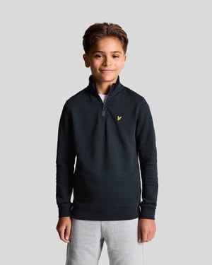 Lyle & Scott Jongens 1/4 Rits Trui - Marineblauw