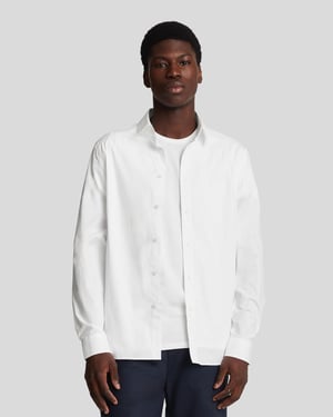 Lyle & Scott stretchstof poplin overhemd - wit