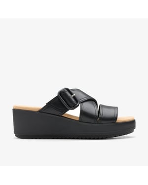 Wrenly Jane Zwarte Leren Sandalen