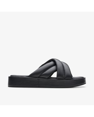 Alda Glide Zwarte Leren Sandalen