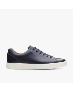 Un Costa Lace Navy Leather Trainers