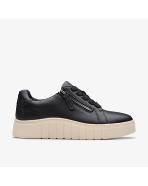 Mykah Joy Black Leather Trainers
