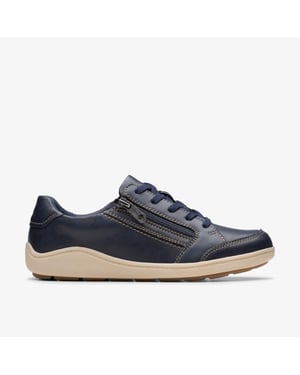 Bryianne Bayla Navy Leather Trainers
