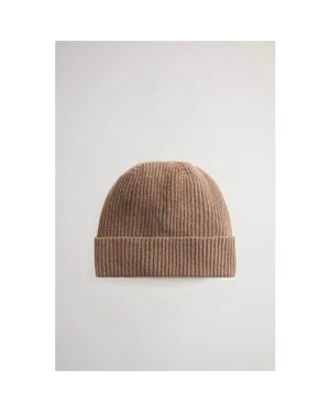 Woolrich Knitted ribbed beanie falcon