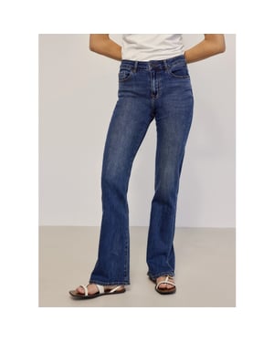 Summum Lucca-5127 488 flared jeans light weight cotton (4s2153) dark blue denim