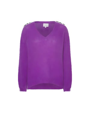 American Dreams Silja v neck knit deep purple -