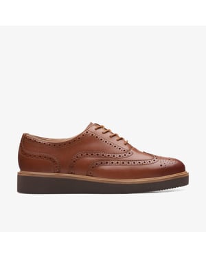 Glickly Brogue Mörkbruna Läderstövlar