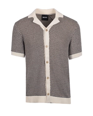 Boss Black Iconico Knitted Polo Open White