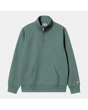 CARHARTT CHASE NECK 1/4 ZIP SILVER PINE/GOLD