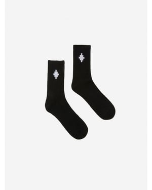 Marcelo Burlon Cross sideway short socks white