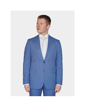 Bos Bright Blue Kostuum fresco modern fit bs20/02818