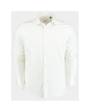 Bos Bright Blue Casual hemd lange mouw slim fit napoli/off-white
