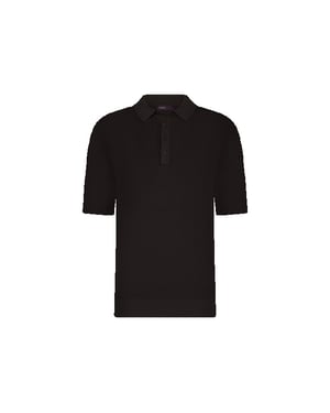 Aeden Bruces knit polo ganache