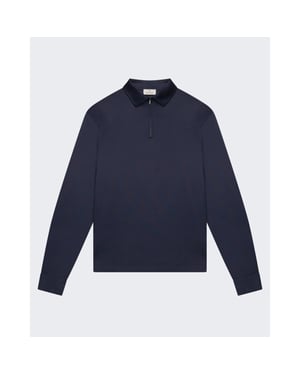 Valenza Heren supima polo zip collar l/s