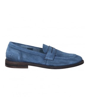 Walk in the Park D104 jeans blauw suède mocassins