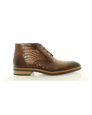 Giorgio 73533 bruin cognac croco print met blauwe rubber zool