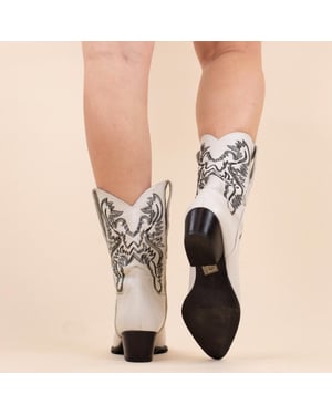 DWRS Label Laarsjes 261280 brady offwhite dames maat: leer