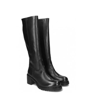 Walk in the Park Walk in the Park WP 23 Zwart leren laars met stoere zool