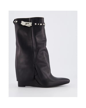 Gibaldi Dames studded leather wedge boot