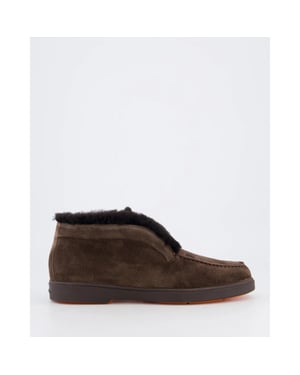 Santoni Dames fortune fur loafer