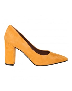Evaluna EL1791 prachtige suède pump van hoge kwaliteit in Oranje( Flecce) de mode trend