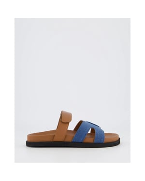 Gibaldi Dames ibiza slipper jeans/bruin