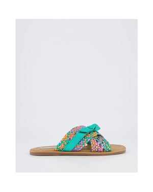 Gibaldi Dames braided slipper metallic