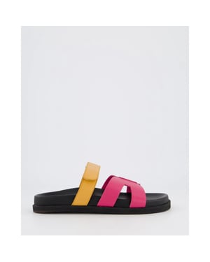 Gibaldi Dames ibiza slipper zwart/fuxia