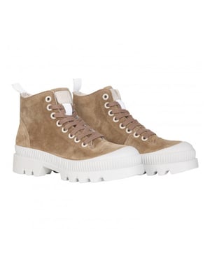 Walk in the Park 5252 suede sneaker licht bruin