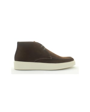 Giorgio 13792 donker bruine (chocolate) suede veterschoen met rubber zool