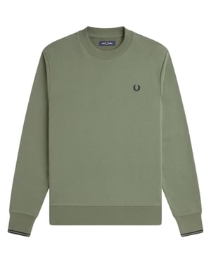 Fred Perry Crew Neck Sweatshirt laurel wreath green