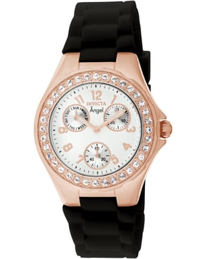 Invicta Angel 1645 Dames Horloge - Quartz Uurwerk - Roestvrij Staal met witte Wijzerplaat - 38mm