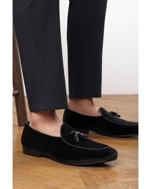 Wheres That From Mens 'Evan' Velvet Tassel Loafer Classic Formal Dress Shoes