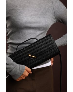 Wheres That From Womens 'Petal' Envelope Style Woven Clutch Bag