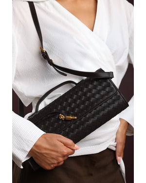Wheres That From Womens 'Petal' Envelope Style Woven Clutch Bag