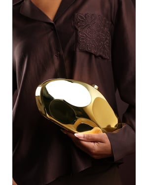 Wheres That From Womens 'Nude' Sculpted Evening Clutch Bag